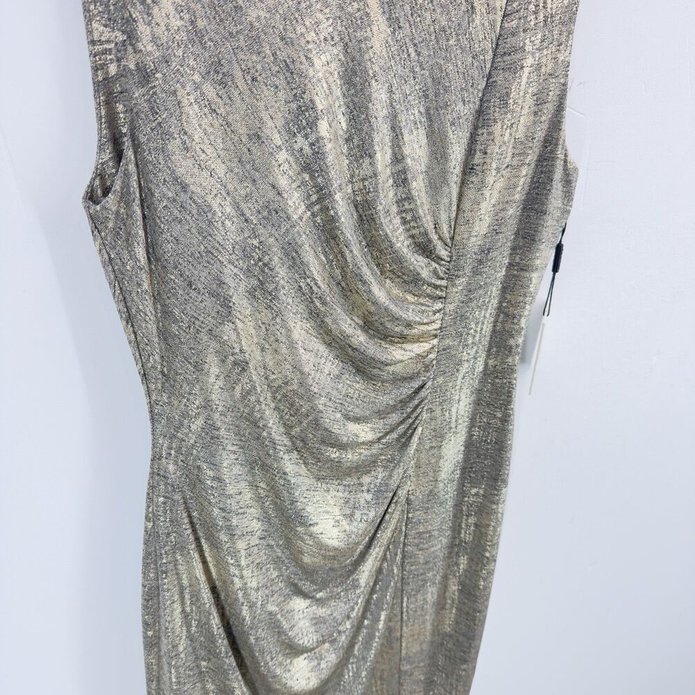 NWT Calvin Klein Women Size 10 Metallic Gold Round Neck Sleeveless - Picture 9 of 17